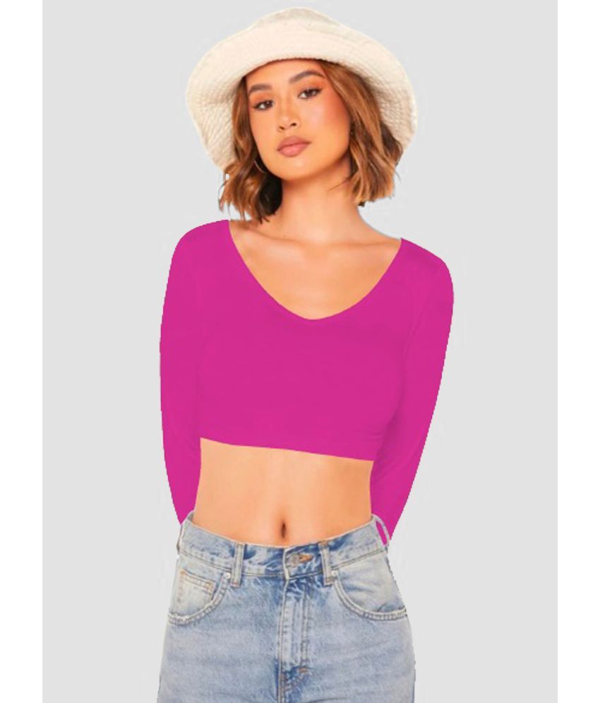     			Dream Beauty Fashion Pink Polyester Women's Crop Top ( Pack of 1 )