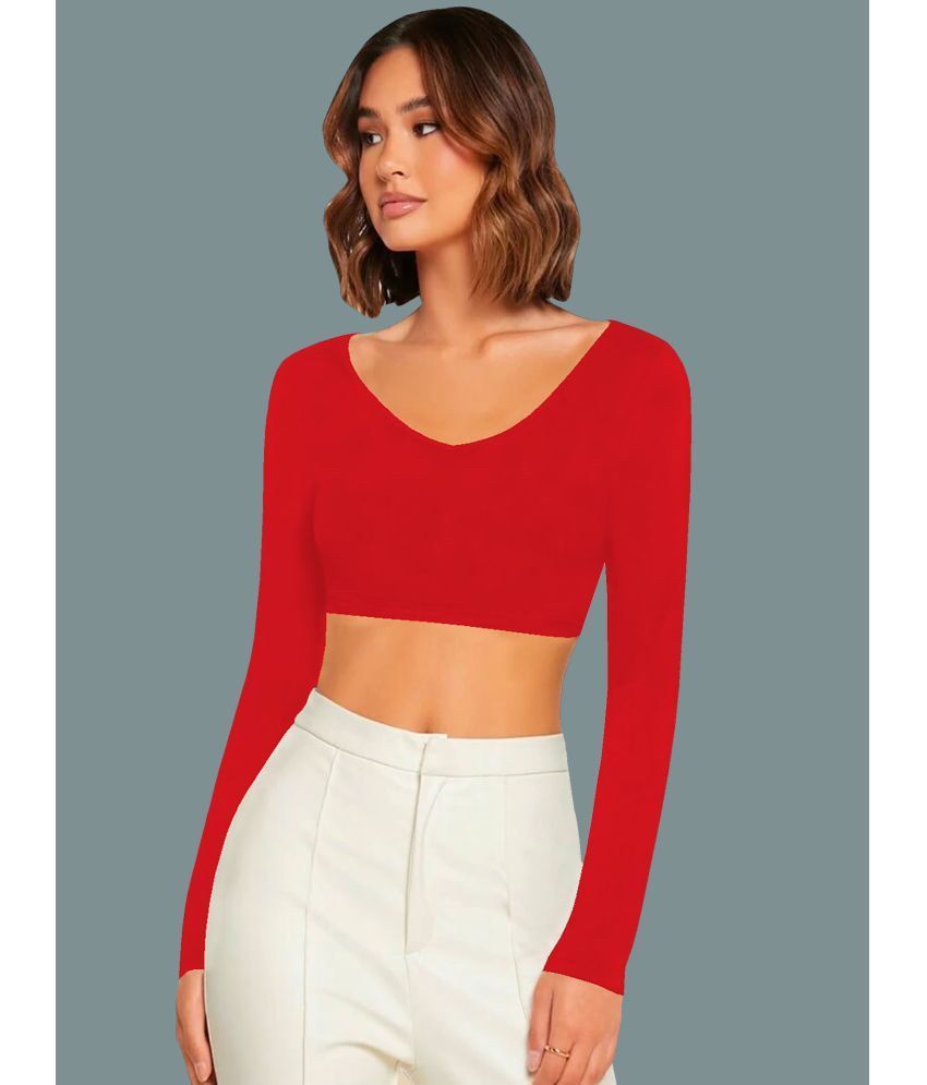     			Dream Beauty Fashion Red Polyester Women's Crop Top ( Pack of 1 )