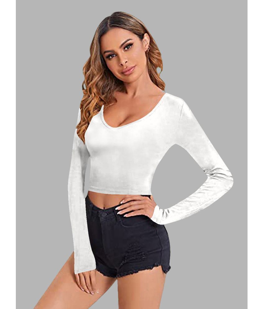     			Dream Beauty Fashion White Polyester Women's Regular Top ( Pack of 1 )