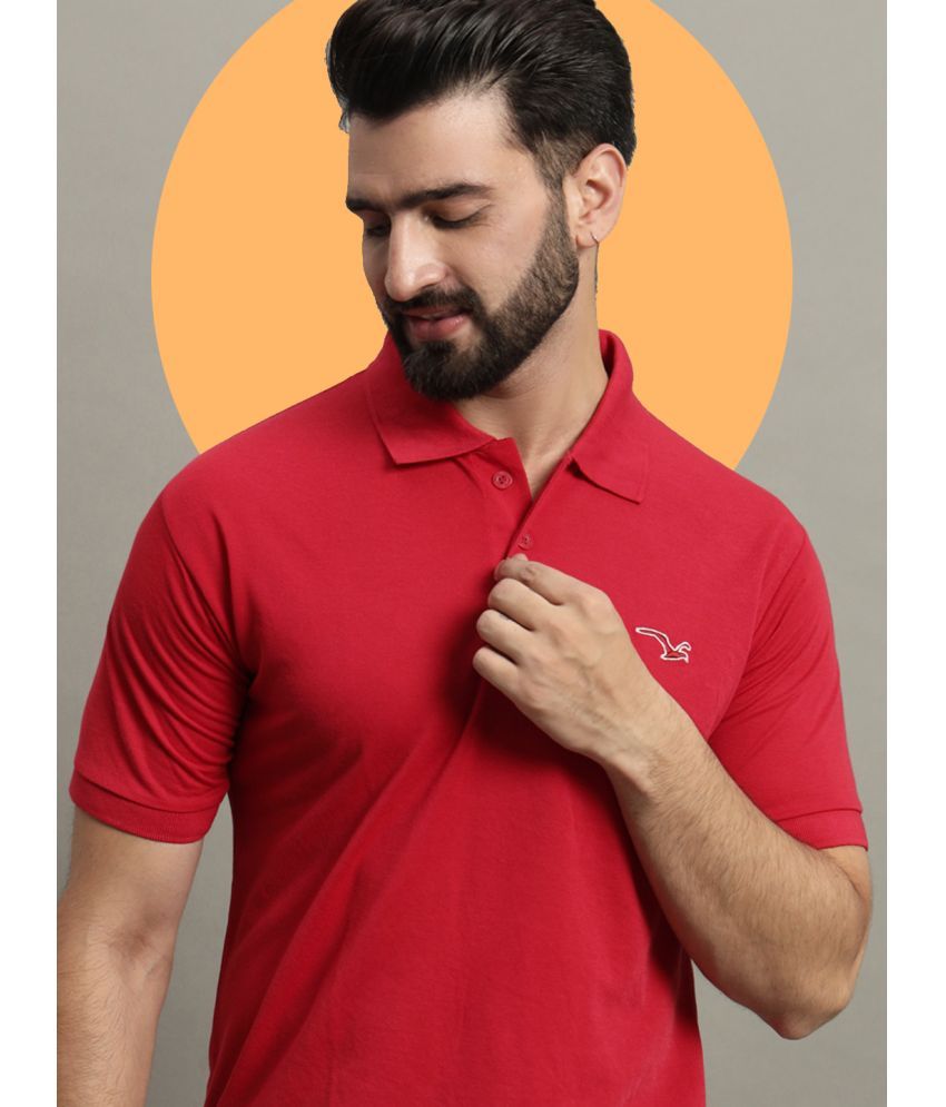     			GET GOLF Pack of 1 Cotton Blend Regular Fit Solid Half Sleeves Men's Polo T Shirt ( Red )