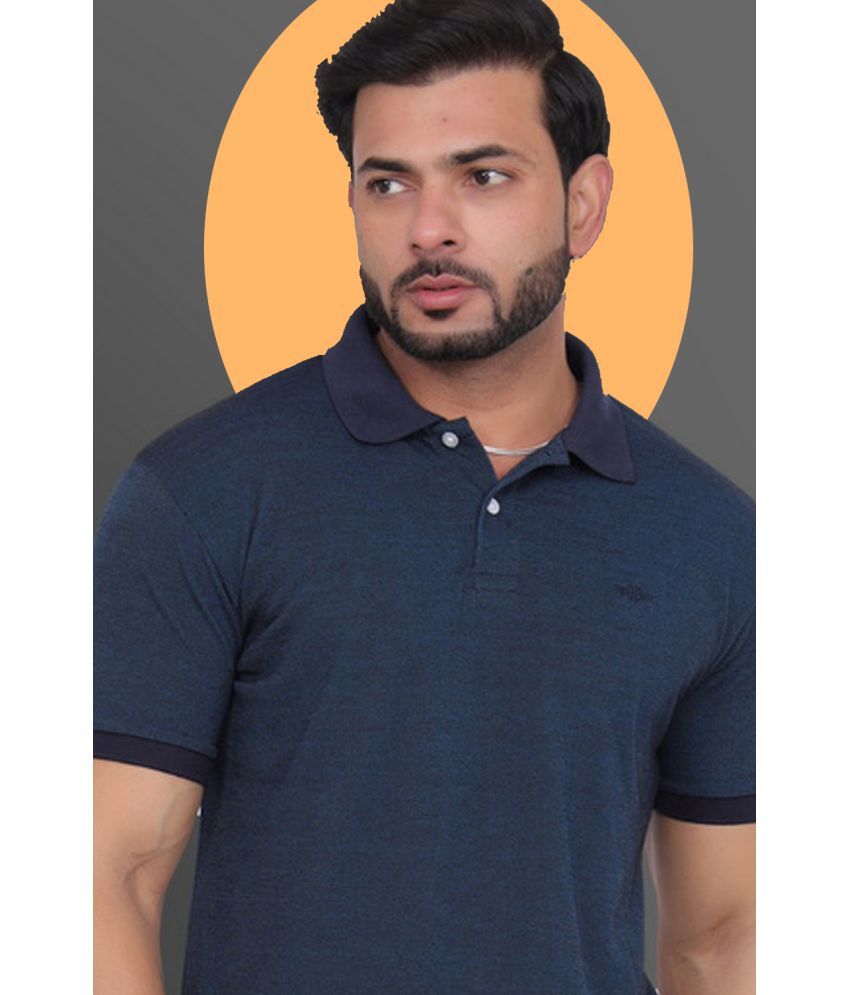     			GET GOLF Pack of 1 Cotton Blend Regular Fit Solid Half Sleeves Men's Polo T Shirt ( Navy )