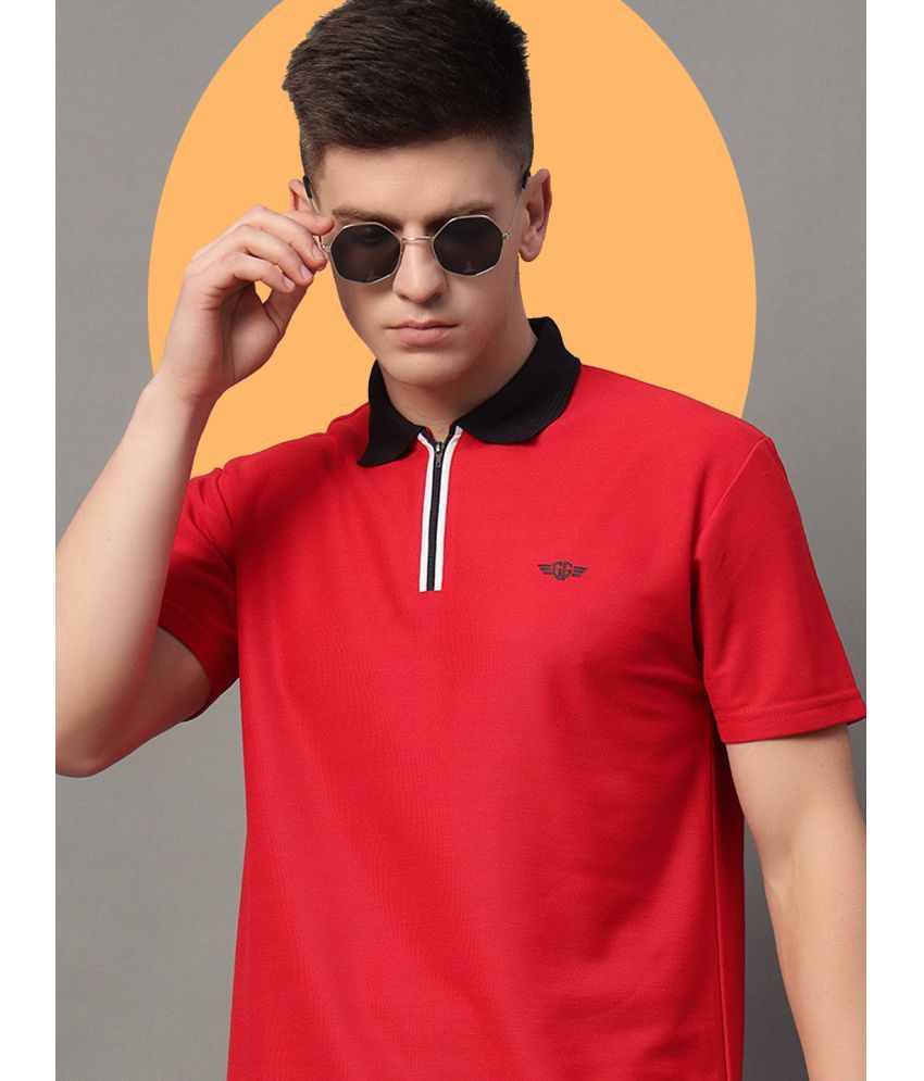     			GET GOLF Pack of 1 Cotton Blend Regular Fit Solid Half Sleeves Men's Polo T Shirt ( Red )