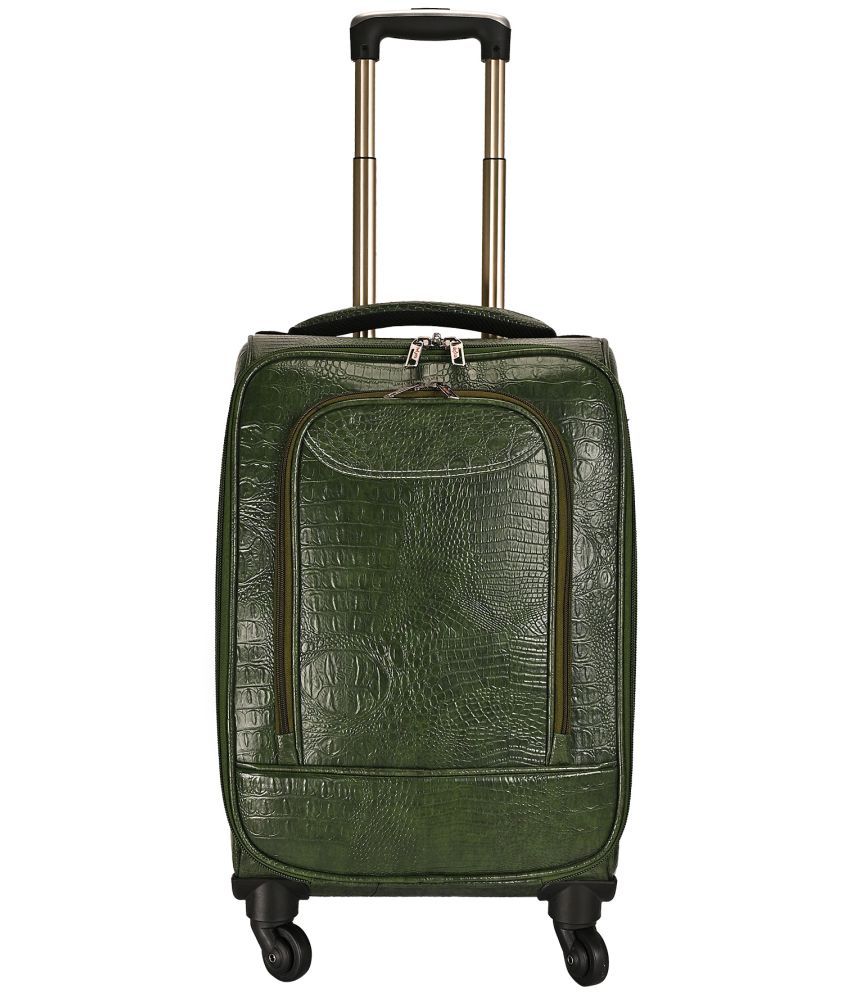     			Red vick 46 Ltrs Dark Green Artificial Leather Duffle Trolley