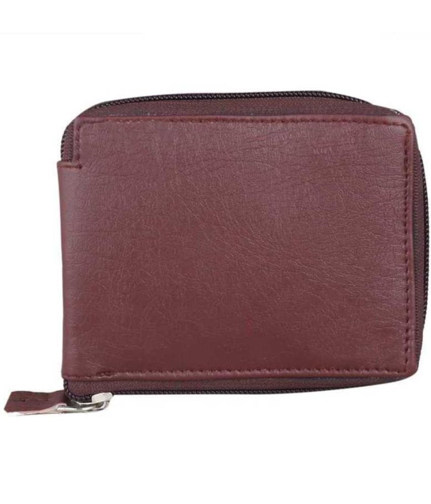     			Sonrisa PU Solid Men's Regular Wallet With 10 Slots For Card ( Brown , Pack of 1 )