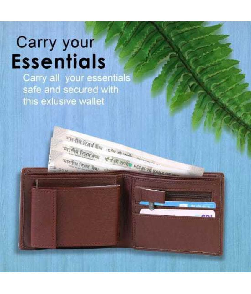     			Sonrisa PU Solid Men's Regular Wallet With 9 Slots For Card ( Brown , Pack of 1 )