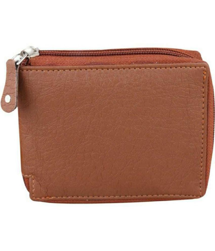     			Sonrisa PU Solid Men's Regular Wallet With 10 Slots For Card ( Tan , Pack of 1 )