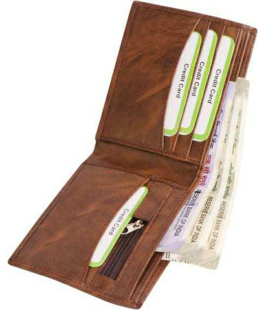     			Sonrisa PU Solid Men's Regular Wallet With 9 Slots For Card ( Brown , Pack of 1 )