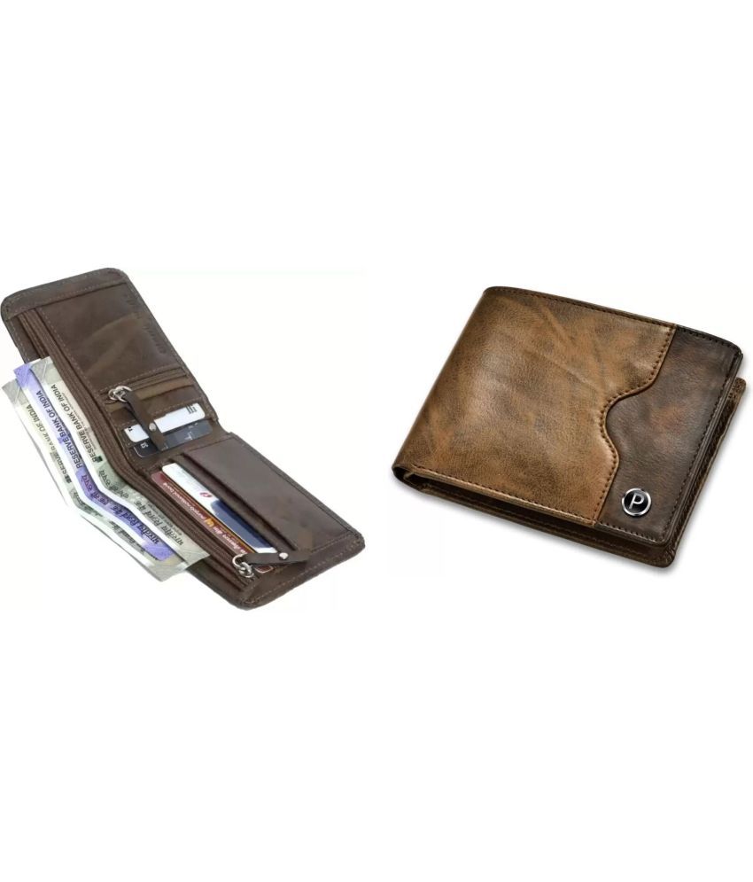     			Sonrisa PU Solid Men's Regular Wallet With More Than 10 Slots For Card ( Multicolor , Pack of 2 )