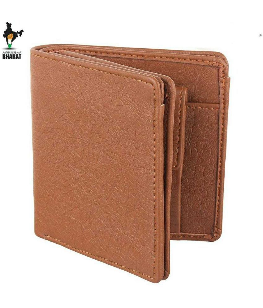     			Sonrisa PU Solid Men's Regular Wallet With 10 Slots For Card ( Tan , Pack of 1 )