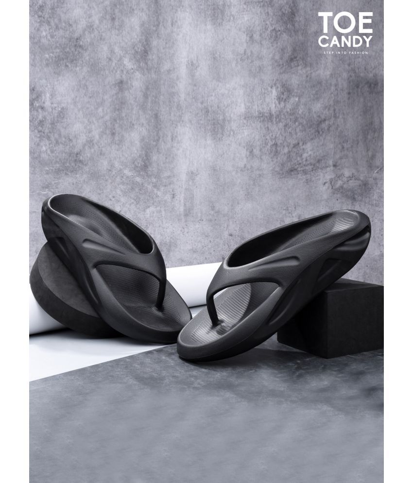     			TOE CANDY Black Men's Thong Flip Flop