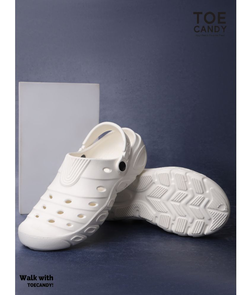     			TOE CANDY - Off White Men's Clogs