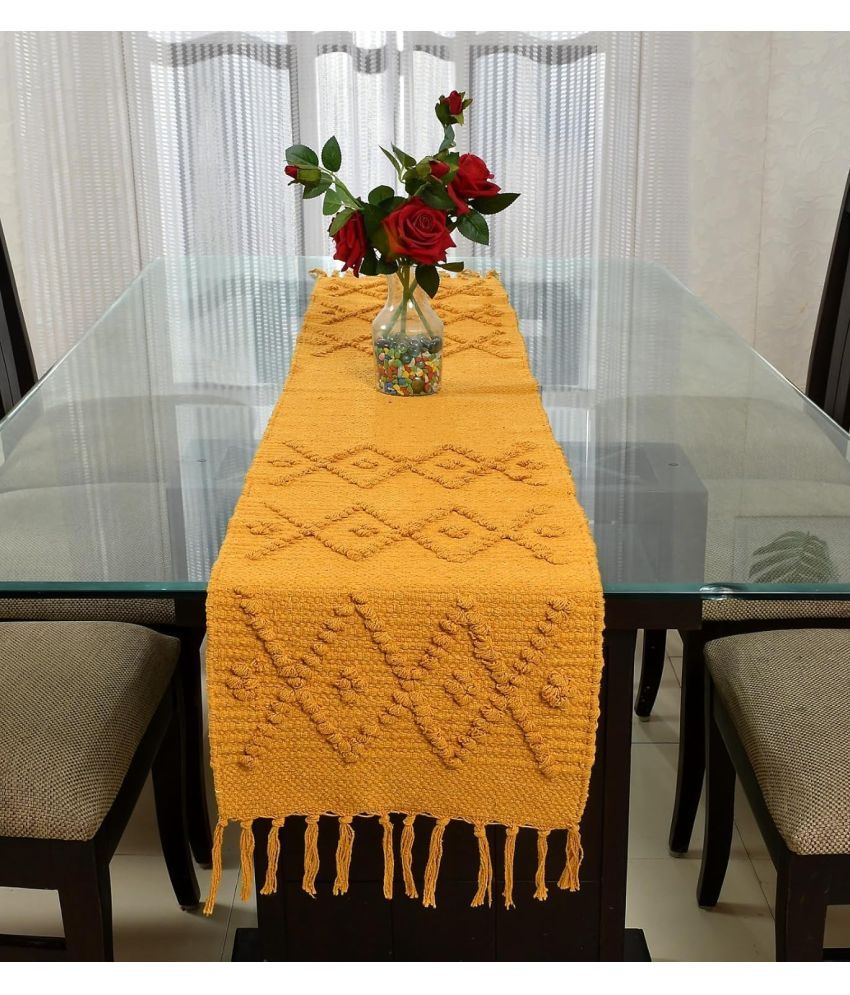     			WACO CREATION Cotton 6 Seater Table Runner ( 182 cm x 35 cm ) Single - Yellow