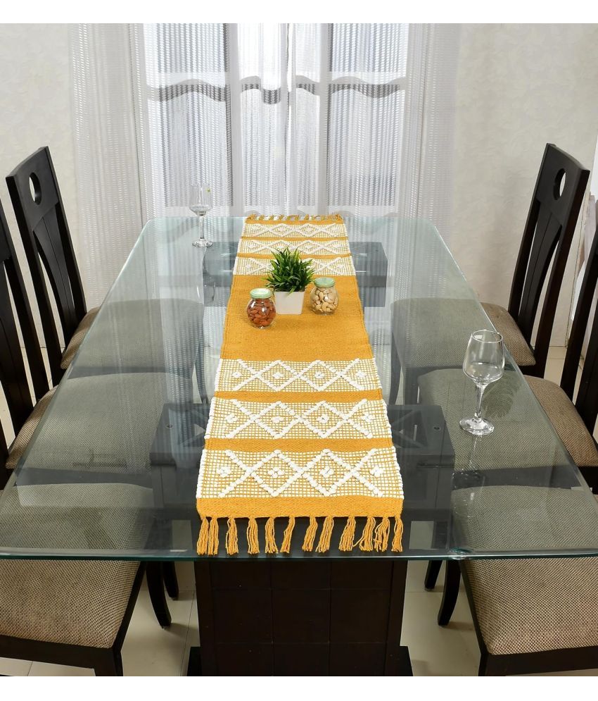     			WACO CREATION Cotton 6 Seater Table Runner ( 182 cm x 35 cm ) Single - Yellow