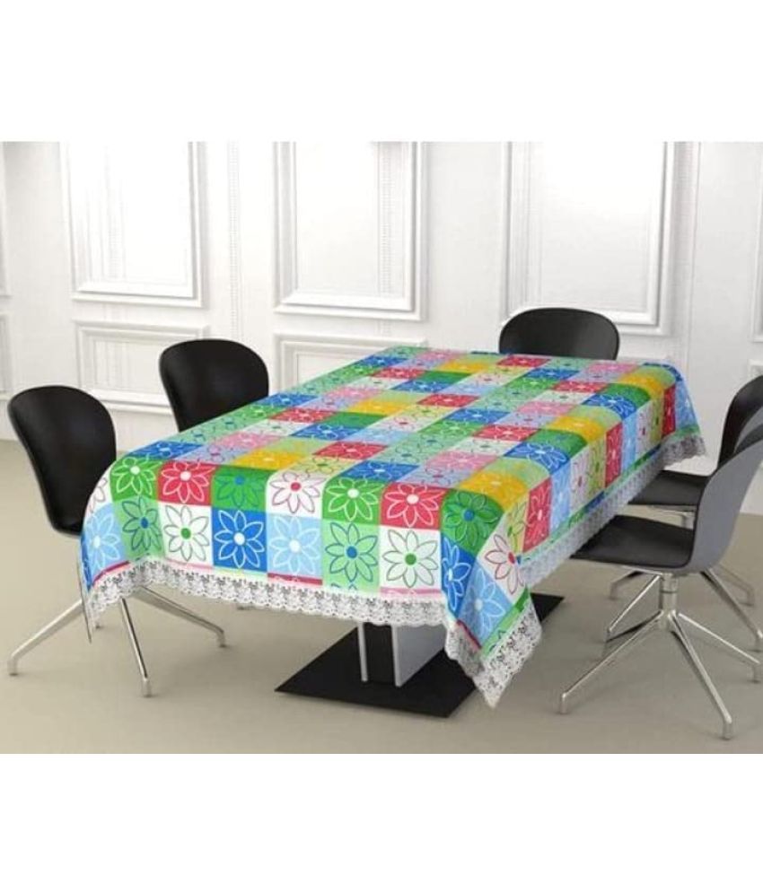     			CreadCraft Printed PVC 4 Seater Rectangle Table Cover ( 150 x 105 ) cm Pack of 1 Multi