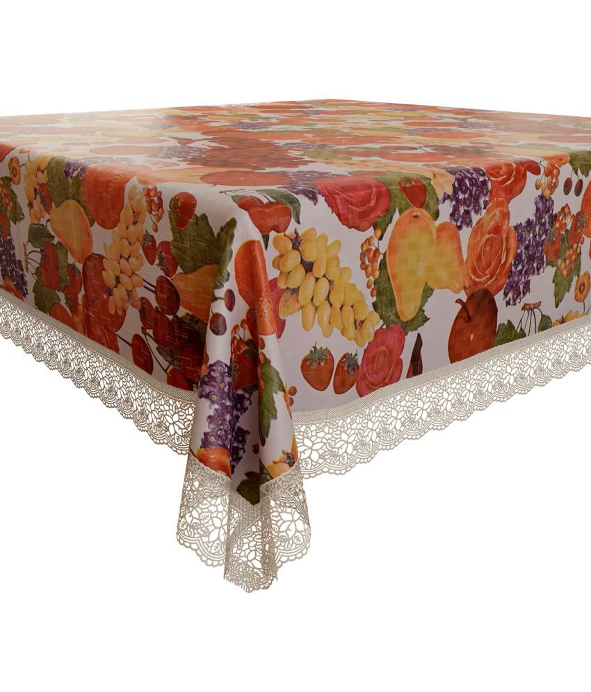     			CreadCraft Printed PVC 4 Seater Rectangle Table Cover ( 150 x 105 ) cm Pack of 1 Multi