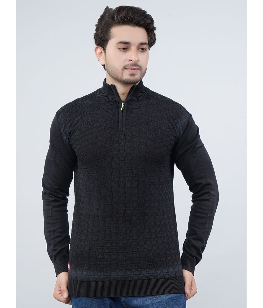     			FEVERFEW Cotton Blend V-Neck Men's Full Sleeves Pullover Sweater - Black ( Pack of 1 )