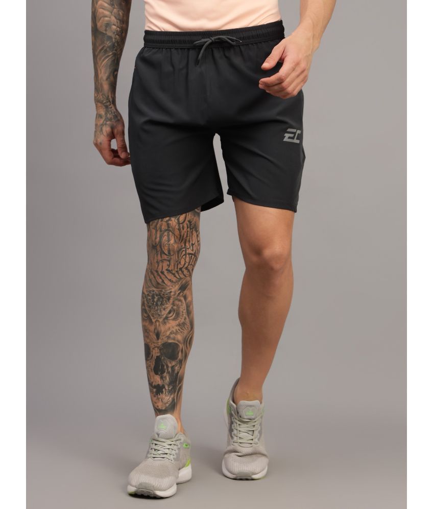     			Frencho Dark Grey Polyester Men's Shorts ( Pack of 1 )