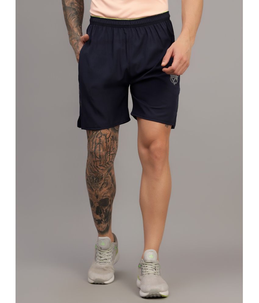     			Frencho Navy Blue Polyester Men's Shorts ( Pack of 1 )