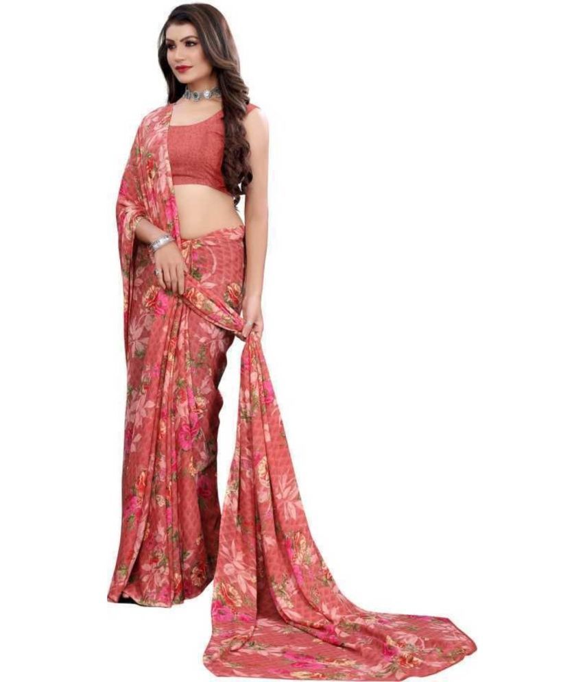     			Kanooda Prints Georgette Printed Saree With Blouse Piece ( Multicolor , Pack of 1 )