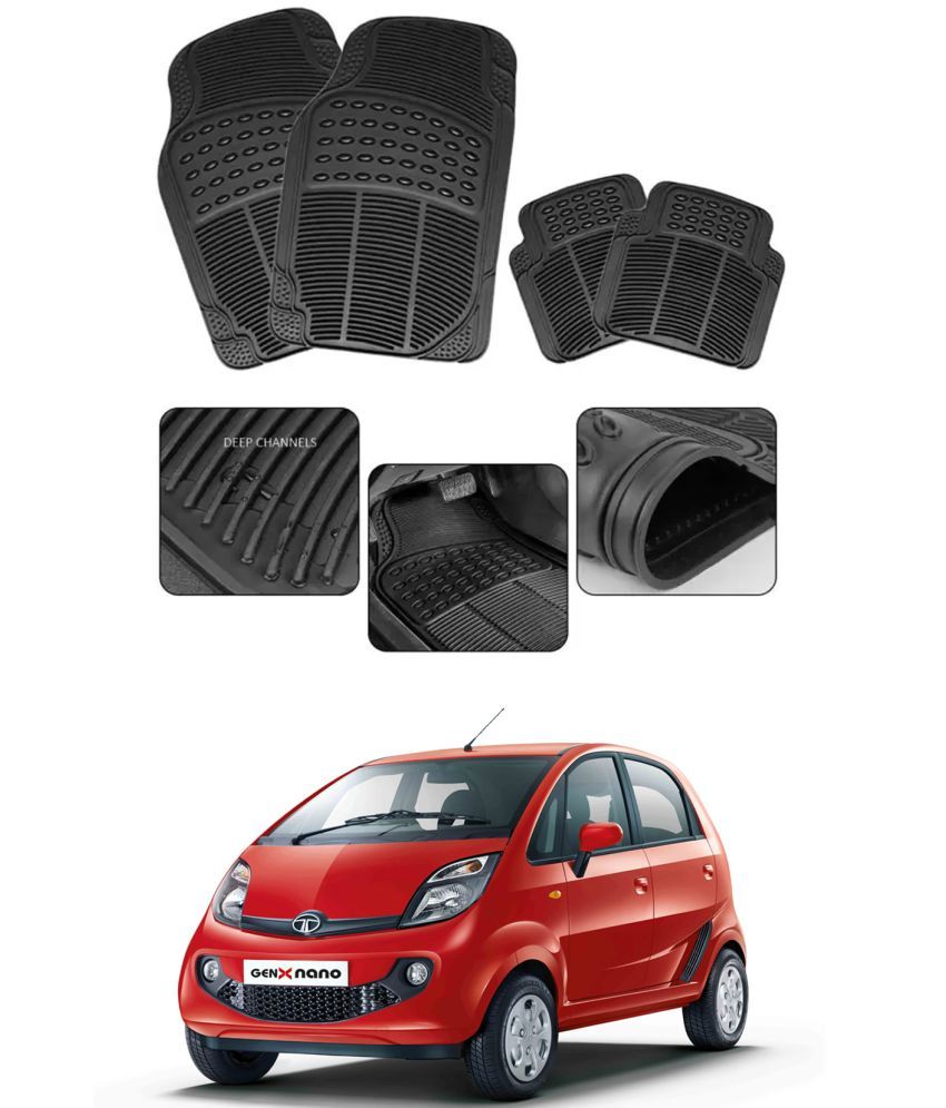     			RONISH Car Rubber Mat (Set Of 4) Foot Mat For Tata Nano