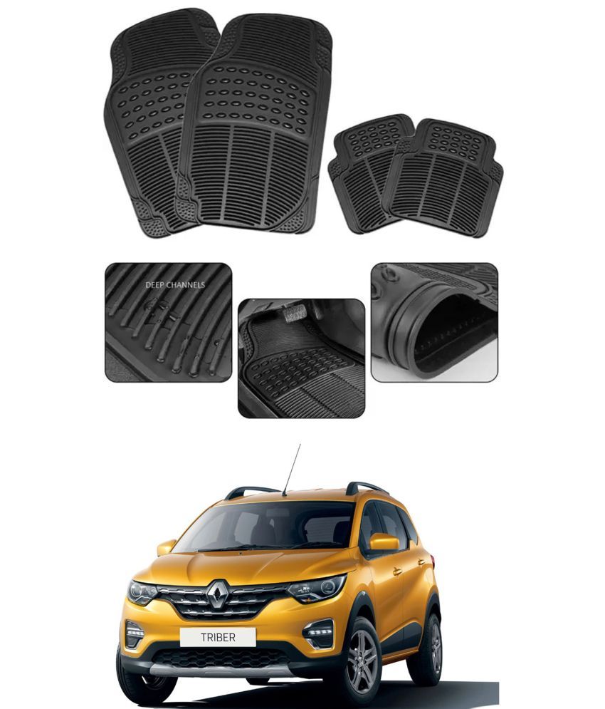     			RONISH Car Rubber Mat (Set Of 4) Foot Mat For Renault Triber