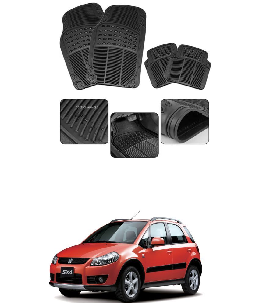     			RONISH Car Rubber Mat (Set Of 4) Foot Mat For Maruti Suzuki SX4