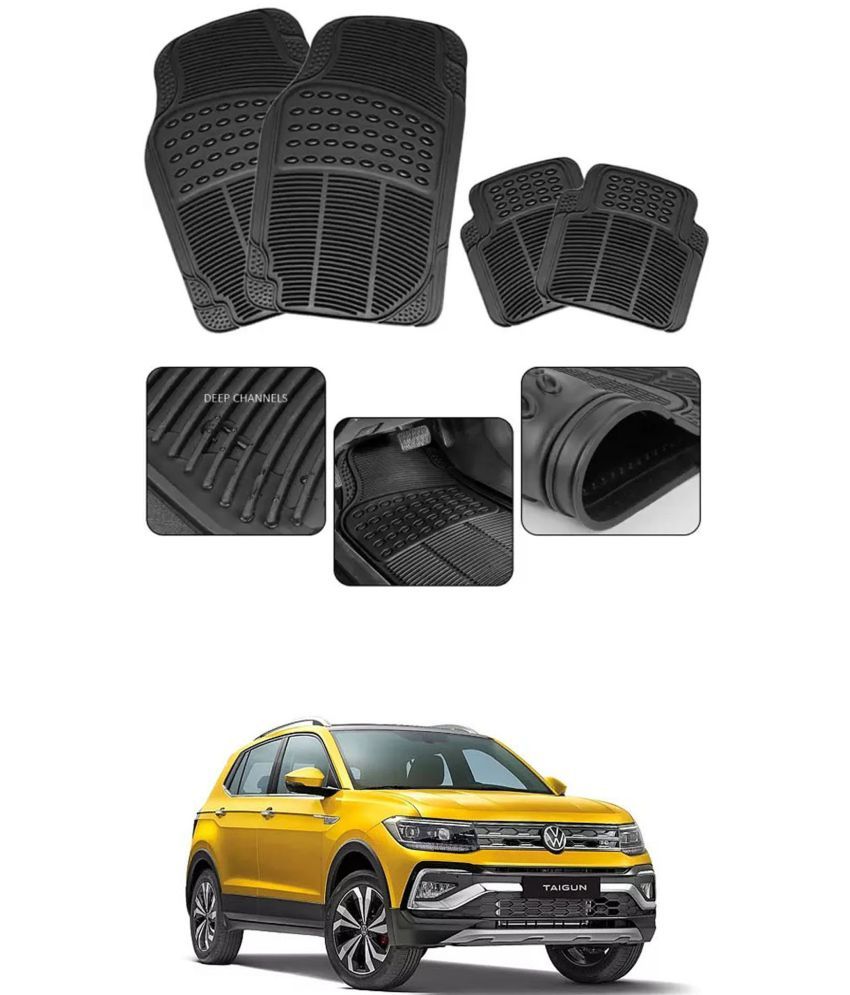     			RONISH Car Rubber Mat (Set Of 4) Foot Mat For Volkswagen Taigun