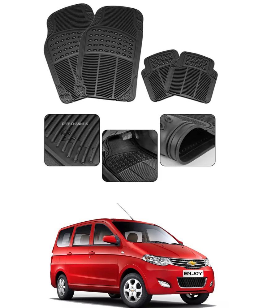     			RONISH Car Rubber Mat (Set Of 4) Foot Mat For Chevrolet Enjoy