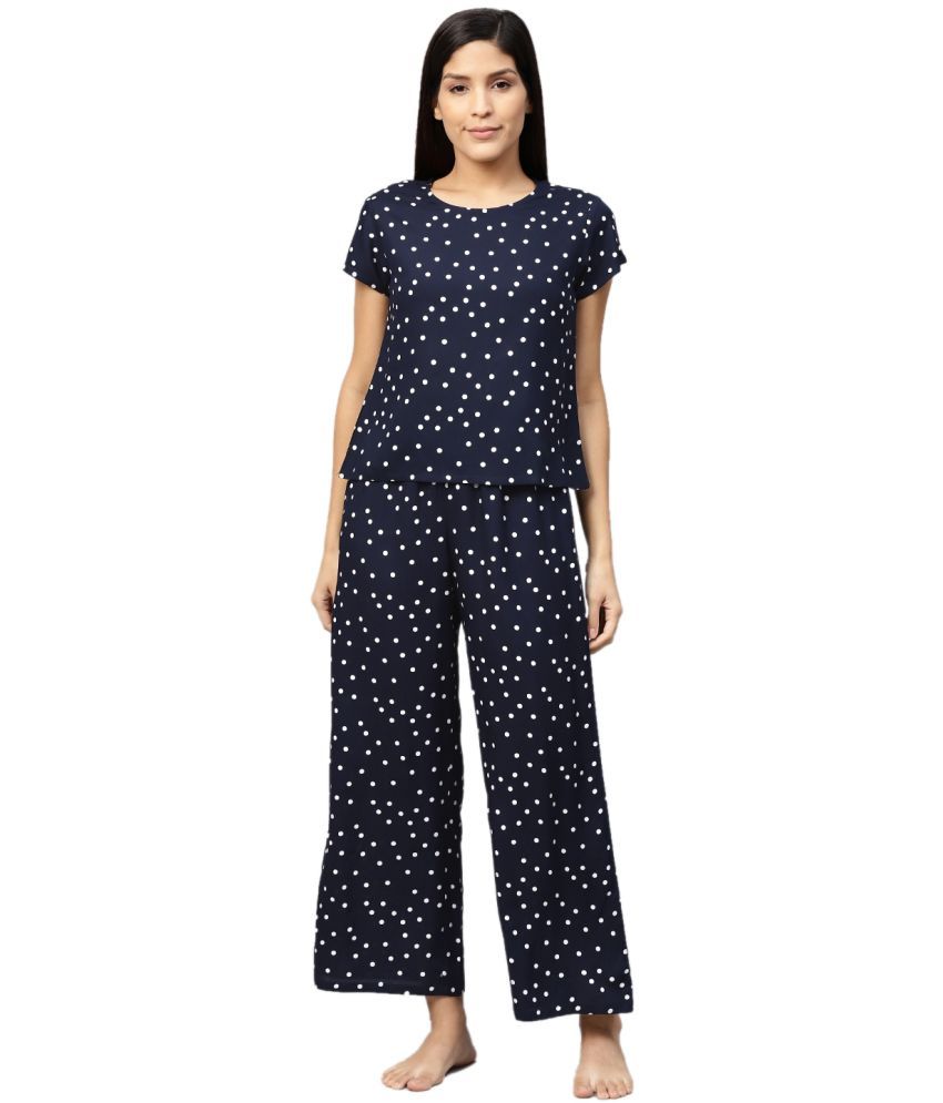     			Yash Gallery Blue Rayon Women's Nightwear Nightsuit Sets ( Pack of 1 )