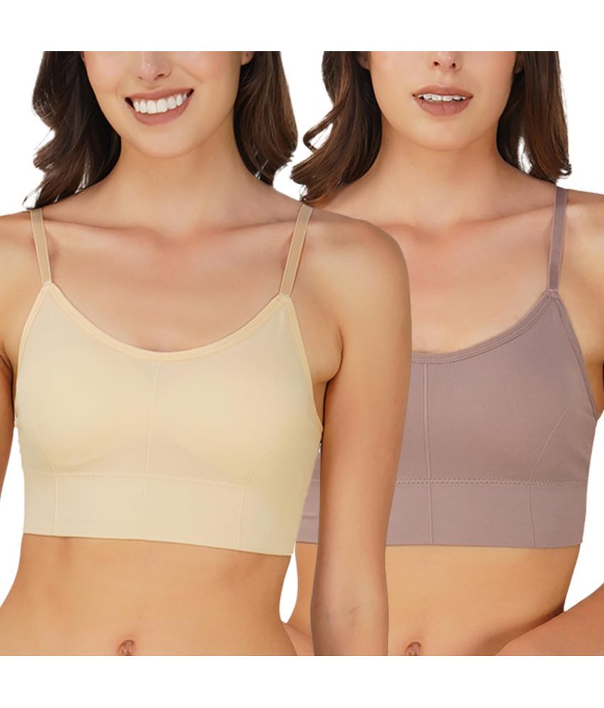     			Arc de Shapes Pack of 2 Nylon Lightly Padded Teenage Bra For Women ( Nude )