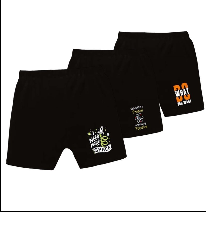     			COOLTEES4U Pack of 3 Cotton Shorts For Boys ( Black )