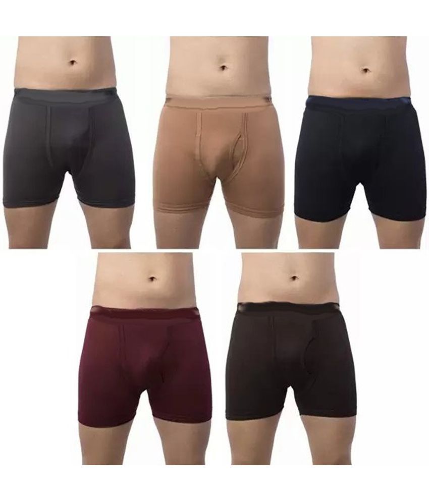     			Cavenders Pack of 5 Cotton Blend Trunks For Men's ( Multicolor )