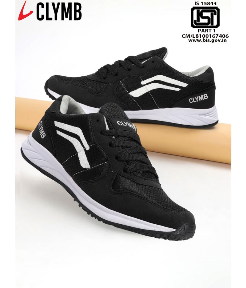     			Clymb Black Men's Sports Running Shoes