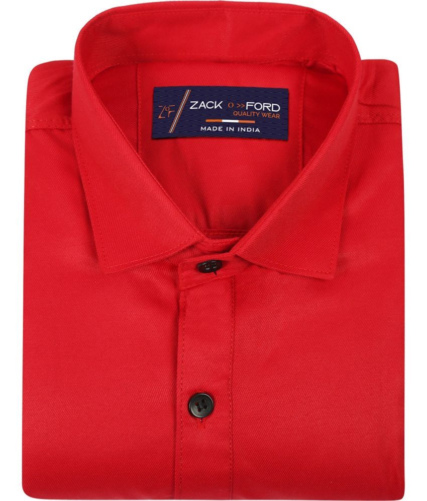     			Fatty Mouse Cotton Blend Regular Fit Solids Full Sleeves Men's Casual Shirt - Red ( Pack of 1 )