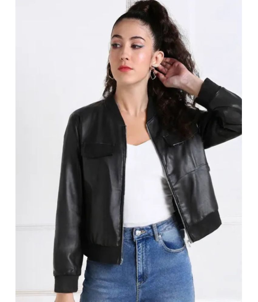     			MAYKR - Leather Black Jackets Pack of 1