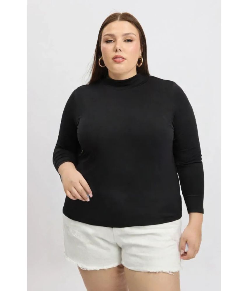     			MAYKR Woollen High Neck Women's Pullovers - Black ( Single )