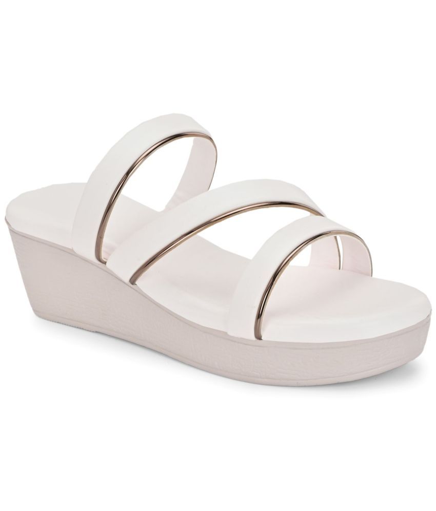     			Ravis White Women's Slip On Heels