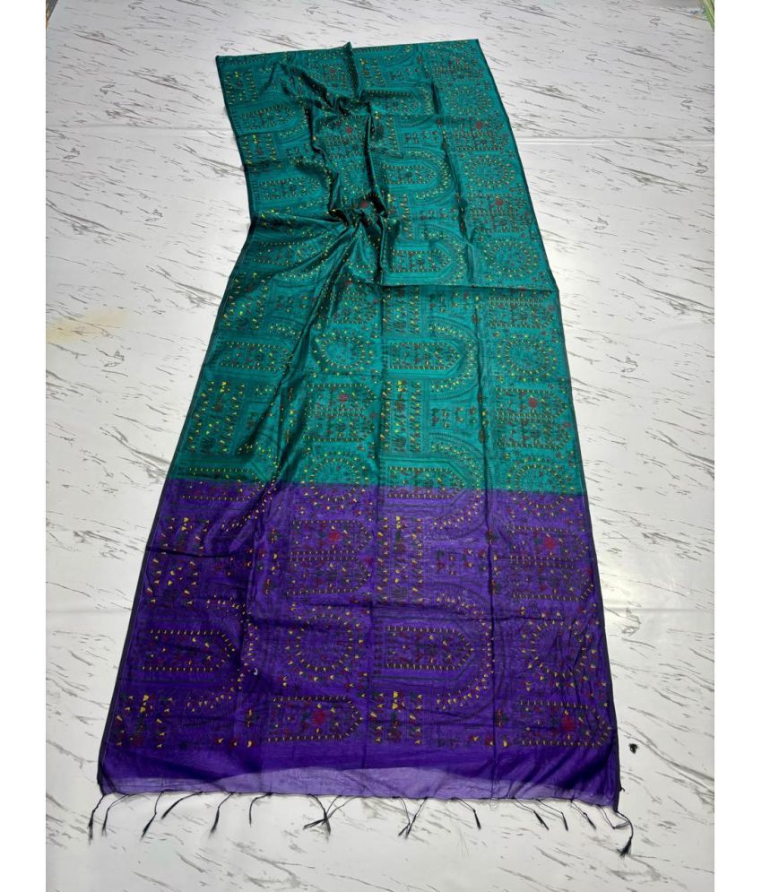     			SARADA HANDLOOM Cotton Printed Saree With Blouse Piece ( Mint Green , Pack of 1 )