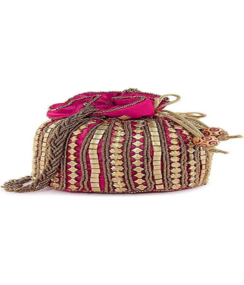     			Shakuntla Vintage Pink Canvas Potli