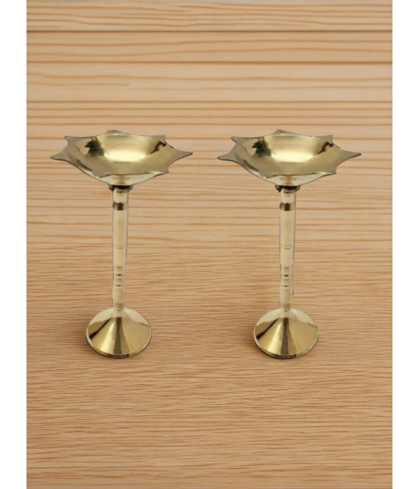     			Spherulemuster Brass Designer Diya - Pack of 2