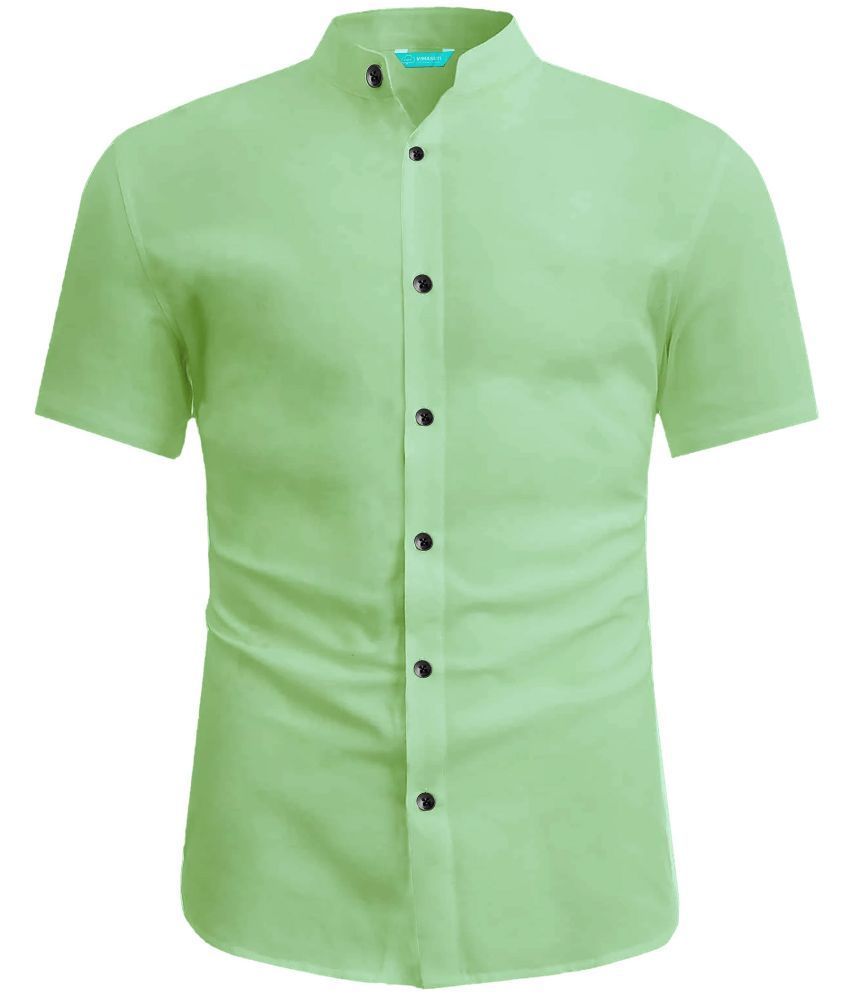     			VIMASUTI Cotton Blend Slim Fit Solids Half Sleeves Men's Casual Shirt - Sea Green ( Pack of 1 )