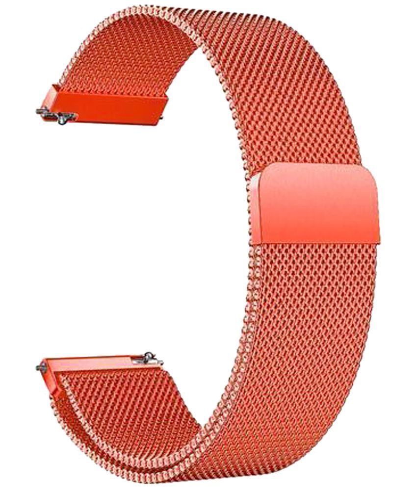     			ACM Watch Strap Magnetic 20mm compatible with Beatxp Evoke Neo Smartwatch Luxury Metal Chain Band Orange