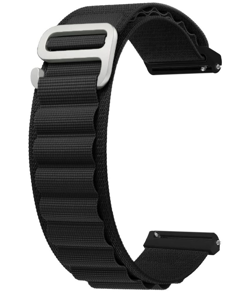     			ACM Watch Strap Nylon 22mm compatible with Boult Crown R Smartwatch Sports Hook Band Black