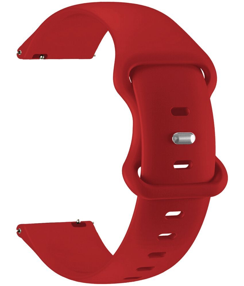     			ACM Watch Strap Silicone Belt 22mm compatible with Fire-Boltt Encore Bsw169 Smartwatch Sports Dual Closure Band Red