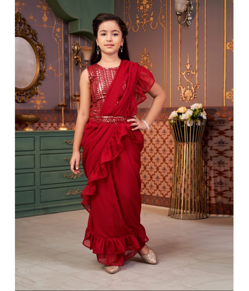     			Aarika Georgette Lehenga Choli Set For Girls ( Pack of 1 , Maroon )