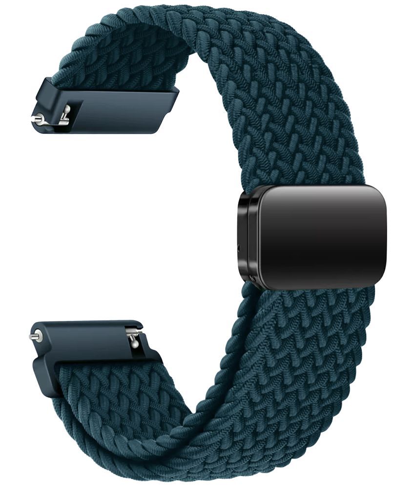     			ACM Watch Strap Woven Braided Magnetic 22mm compatible with Boat Wave Force 2 Smartwatch Adjustable Belt Band Turquoise