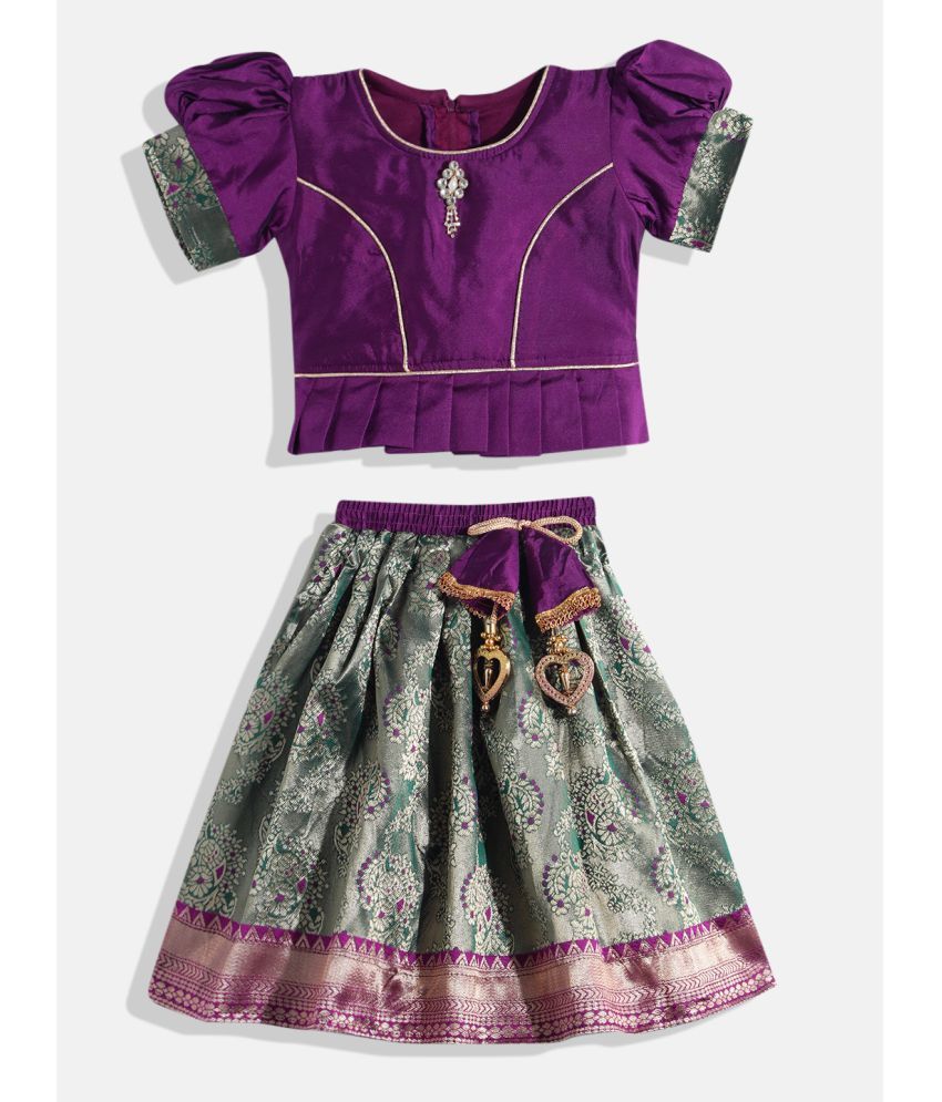     			Aarika Silk Lehenga Choli Set For Girls ( Pack of 1 , Purple )