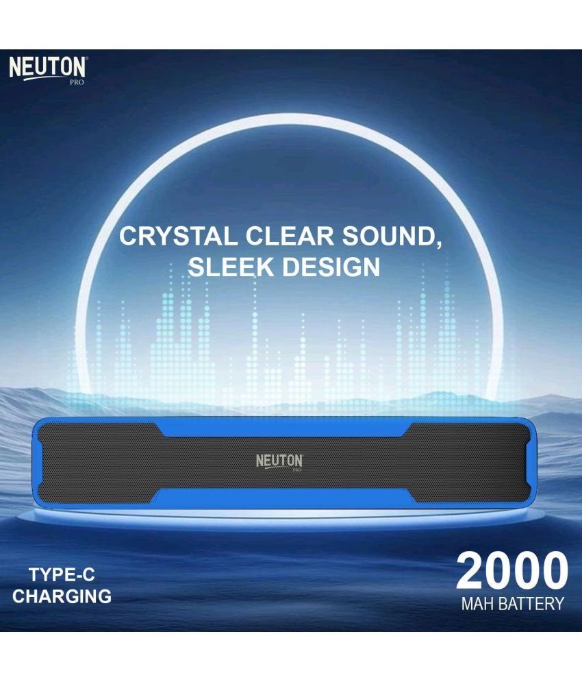     			NEUTON PRO TOP BAR 25 W Bluetooth Speaker Bluetooth V 5.3 with USB,SD card Slot,Aux Playback Time 5 hrs Blue