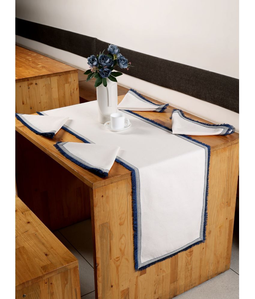     			NUEVOSGHAR Cotton 6 Seater Table Runner ( 188 cm x 35 cm ) Set of 7 - Multi