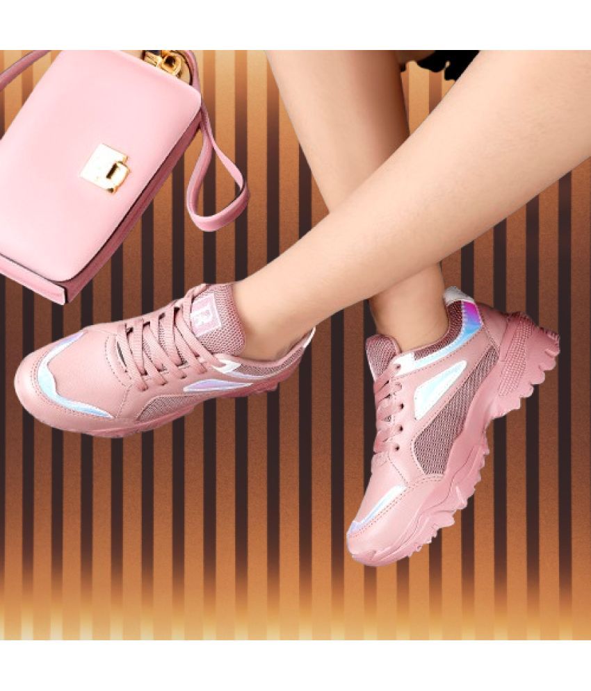     			PATHAR Pink Women's Sneakers